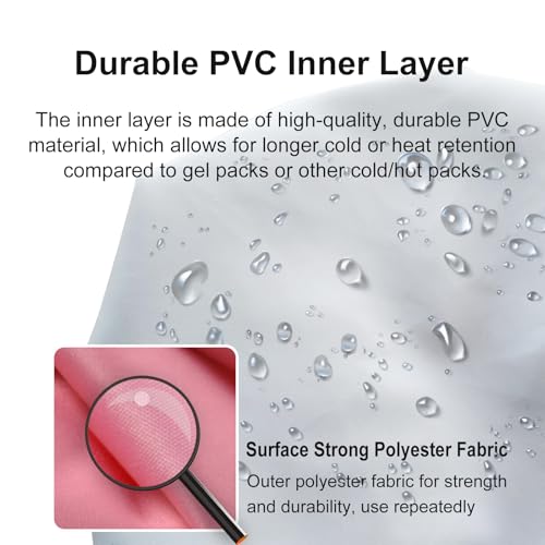 Ice Bag, Ice Packs for Injuries Reusable 9", Hot Water Bag for Pain Relief, Hot & Cold Therapy, Cold Pack Pink - size: 9", style: Pink