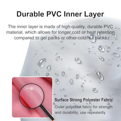 Ice Bag, Ice Packs for Injuries Reusable 9", Hot Water Bag for Pain Relief, Hot & Cold Therapy, Cold Pack Pink - size: 9", style: Pink