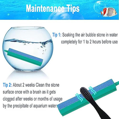 Aquarium Air Stones Bar 6 Inch Air Stone Kit with 5 Pcs Square Oxygen Diffuser Bubble Release Mineral Airstones for Fish Tank Pumps Small DWC Bucket Needs - color: Blue Stone Bar, size: 6 Inch 5PCS