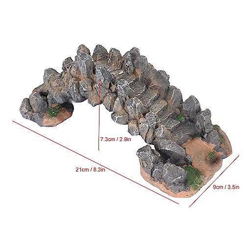 plplaaoo Aquarium Arch Bridge Resin Craft Safe Simulation Fish Tank Ornament for Landscaping Aquariums Fish Tanks Fountains 21x9x7.3cm