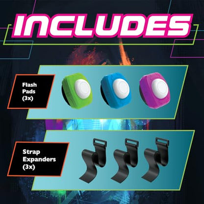 MindWare Flex Flash Reflex Training Game for Kids & Adults – Fast-Paced Reaction Speed Game with Wearable Light-Up Pads, 1–3 Players, Ages 6+