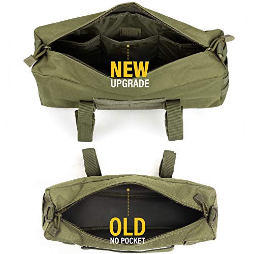 WYNEX Large Molle Pouch, Tactical Molle Bag Vertical Admin Pouch, Modular Utility Pouch Increment Side Pouch for Tactical Backpack Molle Rucksack Attachment, with Shoulder Strap For Use as Sling Bag - color: Army Green (upgraded)