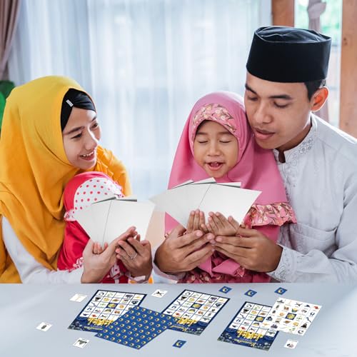 Liliful 35 Pcs Eid Al Adha Bingo Games 24 Players Eid Mubarak Bingo Cards Ramadan Party Favors for Boys Girls Adults Family Classroom Activities Muslim Festival Party Games Supplies