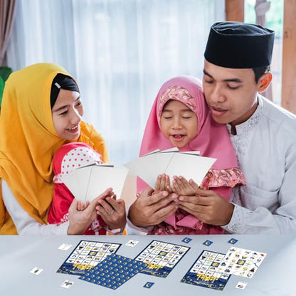 Liliful 35 Pcs Eid Al Adha Bingo Games 24 Players Eid Mubarak Bingo Cards Ramadan Party Favors for Boys Girls Adults Family Classroom Activities Muslim Festival Party Games Supplies