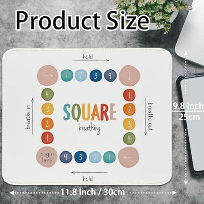 Mental Health Mouse Pads, Square Breathing Small Mouse Pad Travel Rectangle, Inspirational Mental Health Office Computers Desk Mats for Women Girls Inspirational Gifts 11.8x9.8 - color: SQUARE Breathing, size: 11.8L x 9.8W inches