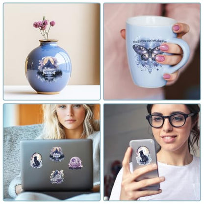 30 Pcs Magic UV DTF Cup Wraps, 10 Sheets Dreamy Watercolor Decals Cartoon Rub on Decals Waterproof Transfer Stickers for Glass Cups Wood Crafts - style: Dreamy Watercolor