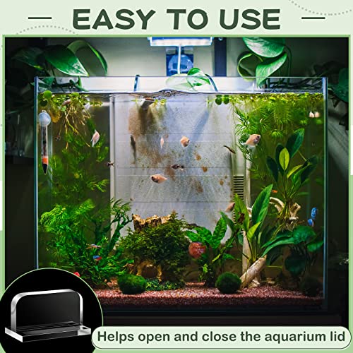 Qunclay 4 Pcs Aquarium Lid Handles Acrylic Fish Tank Cover Handles Adhesive Tank Lid Replacement Handle for Aquarium Fish Tank Lid, 2.36 x 1.38 Inch (Transparent) - color: Transparent