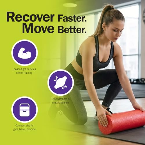 GoFit GoFit Foam Roller with Training Manual - color: Red, size: 18 Inch