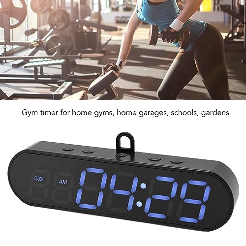 Portable Gym Timer, USB Rechargeable Magnet Workout Clock Large Dispaly Interval Timer Stopwatch with Buzzer, HIIT Tabata Boxing Timer for Home Exercise