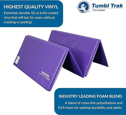 Tumbl Trak Gymnastics Folding Tumbling Panel Mat - color: Purple, size: 4'x6'x2"