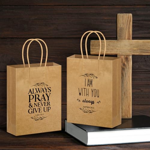 Gersoniel 108 Pcs Christian Bible Verse Gift Bags, Handled,Classic Design - style: Classic Design