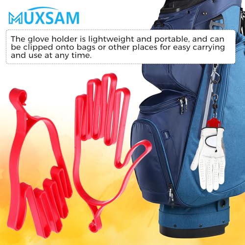 MUXSAM Golf Gloves Stretcher Holder Keeper Hanger Gloves Support Frame Golf Gloves Holder Rack Dryer Shaper Tool Accessories for Golfer Gloves Maintenance(1 Pair 2Pcs) - color: Red