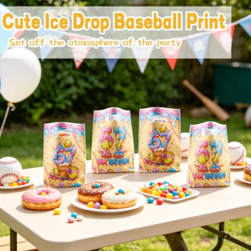 LERCTH 67 Gift Bags, Baseball & Ice Cream Themed Graffiti Style Goodie Bags for Sports Birthday Party Favors - color: 67 gift bag 30 packs