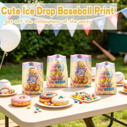 LERCTH 67 Gift Bags, Baseball & Ice Cream Themed Graffiti Style Goodie Bags for Sports Birthday Party Favors - color: 67 gift bag 30 packs