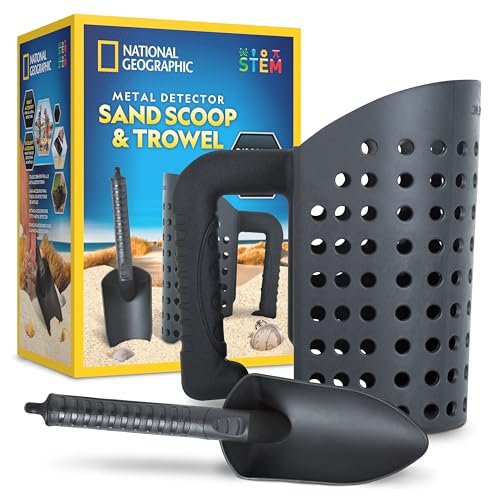 National Geographic Metal Detector Sand Scoop and Shovel Tool Set | Metal Detecting Sand Scoop, Compact Shovel, Beach Sand Sifter, Treasure Hunting Accessories, Durable Tool Set