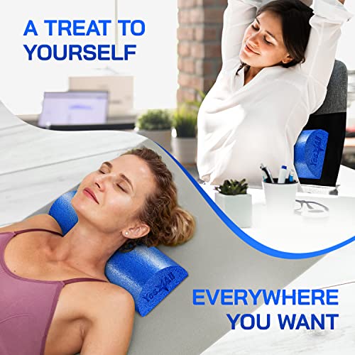 Yes4All Medium Firm Half Foam Rollers for Post-Workout Relaxation, 12/18/24/36 inch PE Foam Roll for Back Massage & Yoga Exercise - color: Half Blue, style: 12-inch