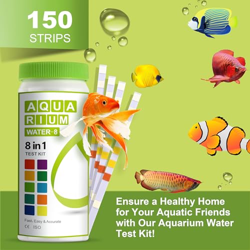 AAwipes 8-in-1 Aquarium Test Kit (150 Strips) for Freshwater & Saltwater - Quick & Accurate Water Testing for Aquariums & Ponds. Tests Free Chlorine, Hardness, pH, Ammonia Nitrogen, etc. (K02-150) - color: 150 Strips