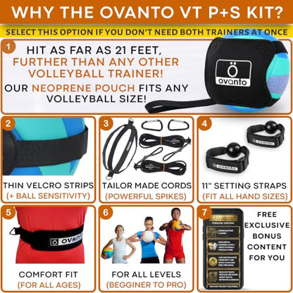 OVANTO Volleyball Training Equipment Aid – Adjustable Practice Volleyball Kit