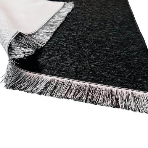 Muslim Prayer Rug, Prayer Mat, Special Turkish Prayer Mats, Prayer Rug for Muslim Man, Women, Kaaba Themed Janamaz for Salat, Namaz, 5 Time Prayers 44" x 27" 280gm(Black) - color: Black