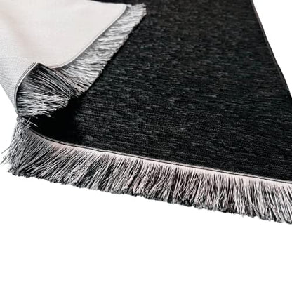 Muslim Prayer Rug, Prayer Mat, Special Turkish Prayer Mats, Prayer Rug for Muslim Man, Women, Kaaba Themed Janamaz for Salat, Namaz, 5 Time Prayers 44" x 27" 280gm(Black) - color: Black