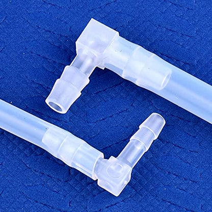 Plastic 3/16” Hose ID 90 Degree Elbow Barb Fitting, 6 Pcs Equal Barbed Joint Splicer Mender Adapter Union Adapter for Boat Aquarium - size: 3/16 Inch
