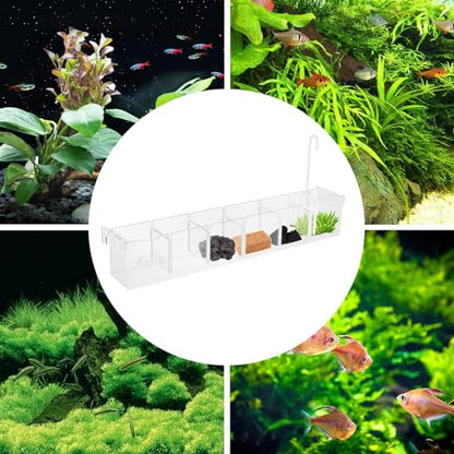 6 Grides Fish Tank Filter Transparent Acrylic Filter Box 6 in 1 Aquarium Overflow Box Canister Filters for Aquarium for Restaurant Home Hotel (6 Grides)