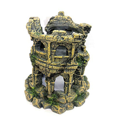 M2cbridge Antique Roman Column Ruins European Castle Aquarium Decorations Fish Tank Hideout Rocks (Roman Column Round) - color: Roman Column Round