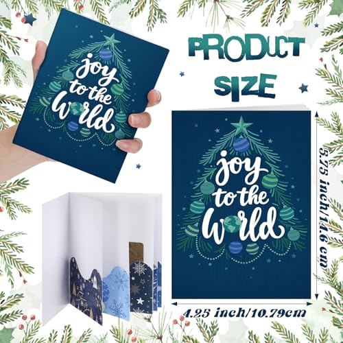 AmazingSpark 4 Set Christmas Gift Card Booklet Cardboard Nativity Scene Christmas Card for Gift Religious Xmas Money Holder Envelope for Cash Xmas Surprise Money Booklet for Adult Employee - style: Modern