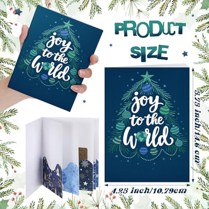AmazingSpark 4 Set Christmas Gift Card Booklet Cardboard Nativity Scene Christmas Card for Gift Religious Xmas Money Holder Envelope for Cash Xmas Surprise Money Booklet for Adult Employee - style: Modern
