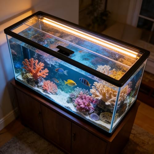 22.68×16.93×0.16 in 2 PCS Aquarium Lid Glass Canopy, Clear Tempered Glass Aquarium Fish Tank Hoods, Set for 70/75/90/110 Gallon Aquarium Fish Tank - size: 2PCS-22.68 x 16.93 x 0.16in