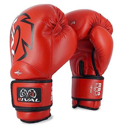 RIVAL Boxing RS4 2.0 Aero Sparring Gloves, Hook and Loop Closure - Multi-Layered, Low-Density Foam Padding and Soft Inner Lining - color: Red, size: 18 oz.