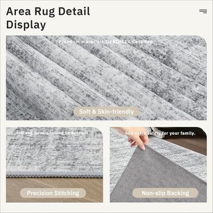 Soalmost Hallway Runner Rug 2'6"x10' Non-Slip Runners for Kitchen Grey - color: Grey, size: 2'6" x 10' (Runner)