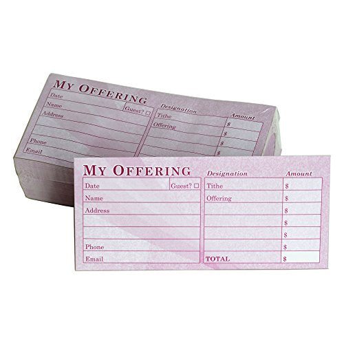 Church Offering/Tithe Donation Envelopes, Simple Design, Easy-Open Tab, Blank Designation Lines, Fits Bills & Checks, Visitor Card/Information Form, Malachi 3:10 KJV Verse - Burgundy - Package of 125 - color: Burgundy, size: Package of 125