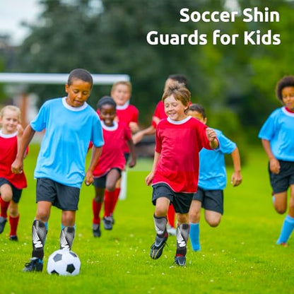 Shin Guards Soccer Youth Kids - Shin Guard for Toddler Boys Girls Teenagers 2-18 Years Old with Ankle Sleeves Protection - Football Shin Pads Equipment with Adjustable Strap - color: Black, size: X-Small