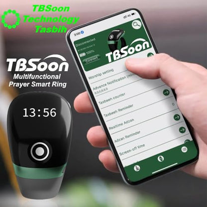 Lightweight Tasbih Smart Ring, Tasbeeh Counters,Prayer Direction Indicator Guide,5 Azan Alarm Clock,Forgiveness,Electronic Rosary,Eid al-Fitr Eid al-Adha Ramadan Gift for men women-Black Pro with APP - style: Black Pro