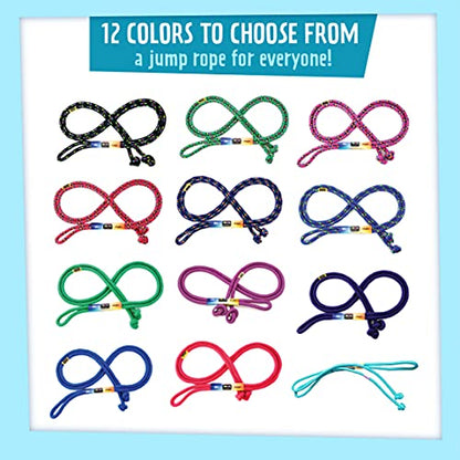 Just Jump It 8' Foot Single Jump Rope for Kids Women and Men - Active Outdoor Youth Fitness Excersing Equipment - Braided Nylon Gym Accessories - color: Red