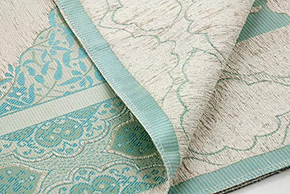 ihvan online Muslim Prayer Rug with 99 Beads Tasbih, Soft Chenille Sajadah, Lightweight & Foldable Janamaz, Portable Travel Prayer Mat, Islamic Gift for Eid, Ramadan, Hajj & Umrah, Turquoise - color: Turquoise