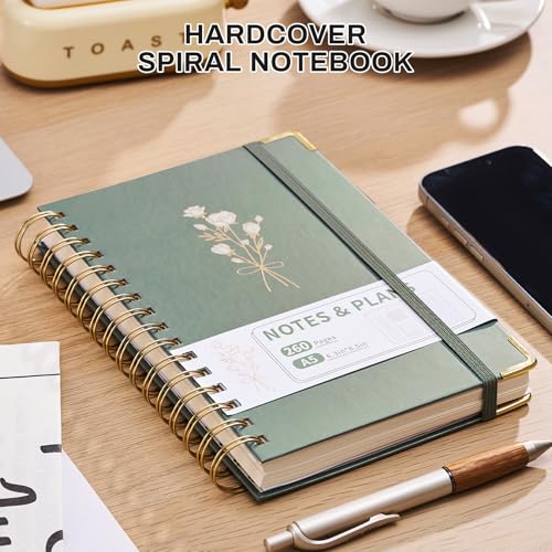 Ovesmusl Undated Daily Planner - 126 Days Hourly Schedule & To Do List - A5 Hardcover Spiral Notebook planner with stickers, Metal Corner Protectors & Back Pocket for Work & School, Bouquet - style: Bouquet