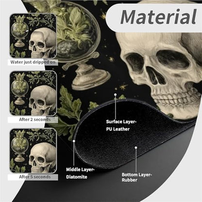 Kitchen Sink Splash Guard，Plants books skulls-1 Faucet Mat Sink Gadgets-Super Absorbent Fast Drying Mat Drip Catcher for Kitchen, Bathroom,Sink Mat, Dish Drying Mat, Bathroom(15" X 5.5" ) - color: Plants books skulls-1