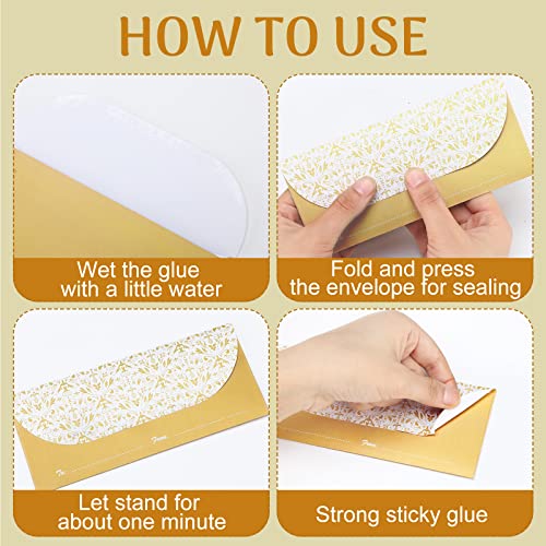 200 Pack Money Envelopes for Cash Gifts, Paper Greetings Money Holder Gift Envelope for Cash Gold Money Envelopes for Budgeting and Saving, Graduation, Birthday Supplies, 6.7 x 3 Inch