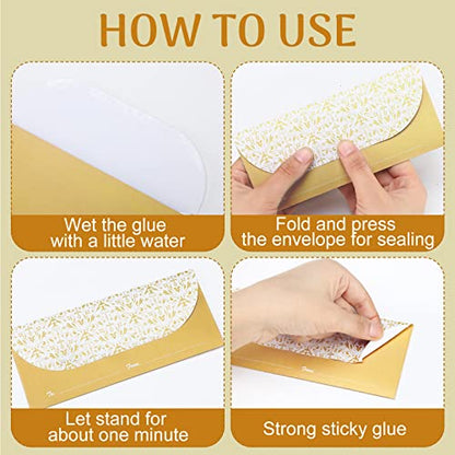 200 Pack Money Envelopes for Cash Gifts, Paper Greetings Money Holder Gift Envelope for Cash Gold Money Envelopes for Budgeting and Saving, Graduation, Birthday Supplies, 6.7 x 3 Inch