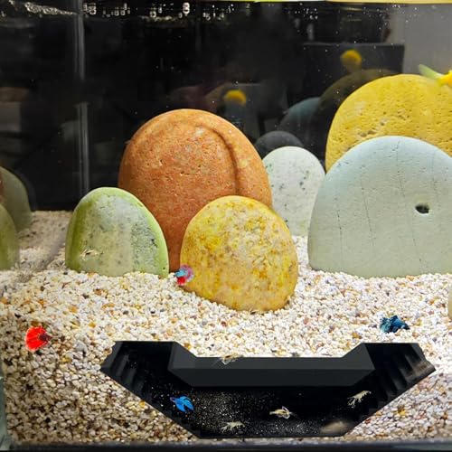 Aquarium Underground Tunnel Small Fish Cave Hideout with 2 Entrances, Shrimp Underground Viewing Tunnel, Fish Hideout Natural Habitat Aquarium Breeding Cave for Cherry Shrimp and Small Fishes