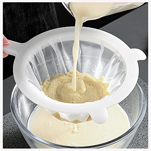 Kitchen Ultra-Fine Nylon Mesh Strainer Food Yogurt Mesh Sieve Plastic Mesh Colander with Handle Mini Brine Shrimp Separation Net for Filtering Juice Juice Milk Honey (400Mesh) - size: 400Mesh
