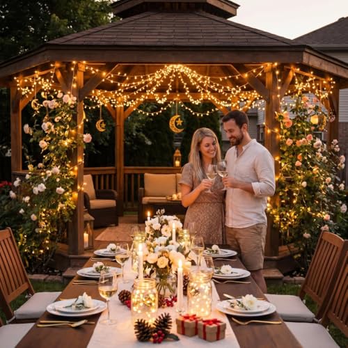Fairy Lights，12 Pack LED Fairy Lights - 7ft 20LED Waterproof Silver Wire Firefly Starry Moon Lights for DIY Crafts Wedding Table Centerpieces Party Ramadan Decorations