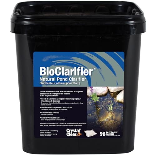 CrystalClear BioClarifier Small Pond & Water Garden Clarifier, 96 Packets | Cleaner for cloudy water with beneficial microbe treatment to improve water clarity; fish, plant & pet safe - size: 96 Packet