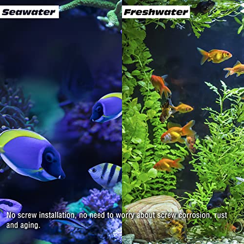 YOFOTHS Algae Scraper for Glass Aquariums, 25.6inch | Fish Tank Cleaner Tool, 10 Blades, Aluminum Alloy, Long Handle, Tool-less Installation