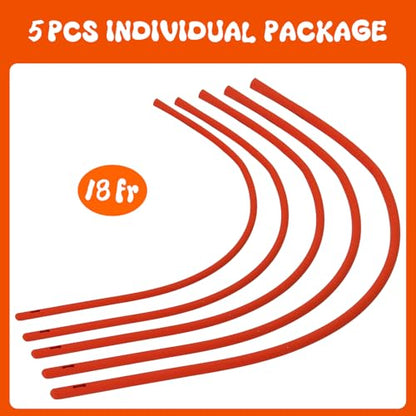 5 Pieces Lamb Feeding Tubes, Red Flexible Rubber Replacement Tubing Supplies for Lamb,Sheep,Piglet,Rabbit,Puppy Feeding (16 Inch x 16FR) (5 Pack, 18 FR) - color: 5 Pack, size: 18 FR