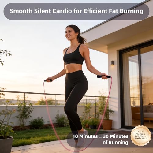 YUEDONG Cardio Jump Rope for Women & Men, 5mm PVC Fitness Rope for Weight Loss & Home Workouts - color: BLACK