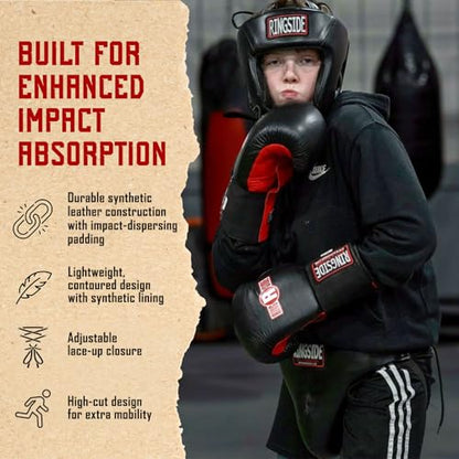 Ringside Groin & Abdominal Boxing Protector – Synthetic Leather, Adjustable Lace-Up Closure, High-Cut Design for Mobility, Extended Padding for Complete Protection, XL