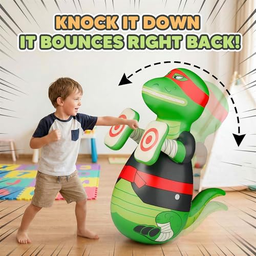 iPlay, iLearn Kids Inflatable Punching Bag, Toddler 49" Blow up Boxing Toys | Kids Bop Bag, Training Bopper W/Ball Toss Game, Indoor Outdoor Fun Sports Activity, Birthday Gift 3 4 5 6 7 8-12 Yr Child Boy